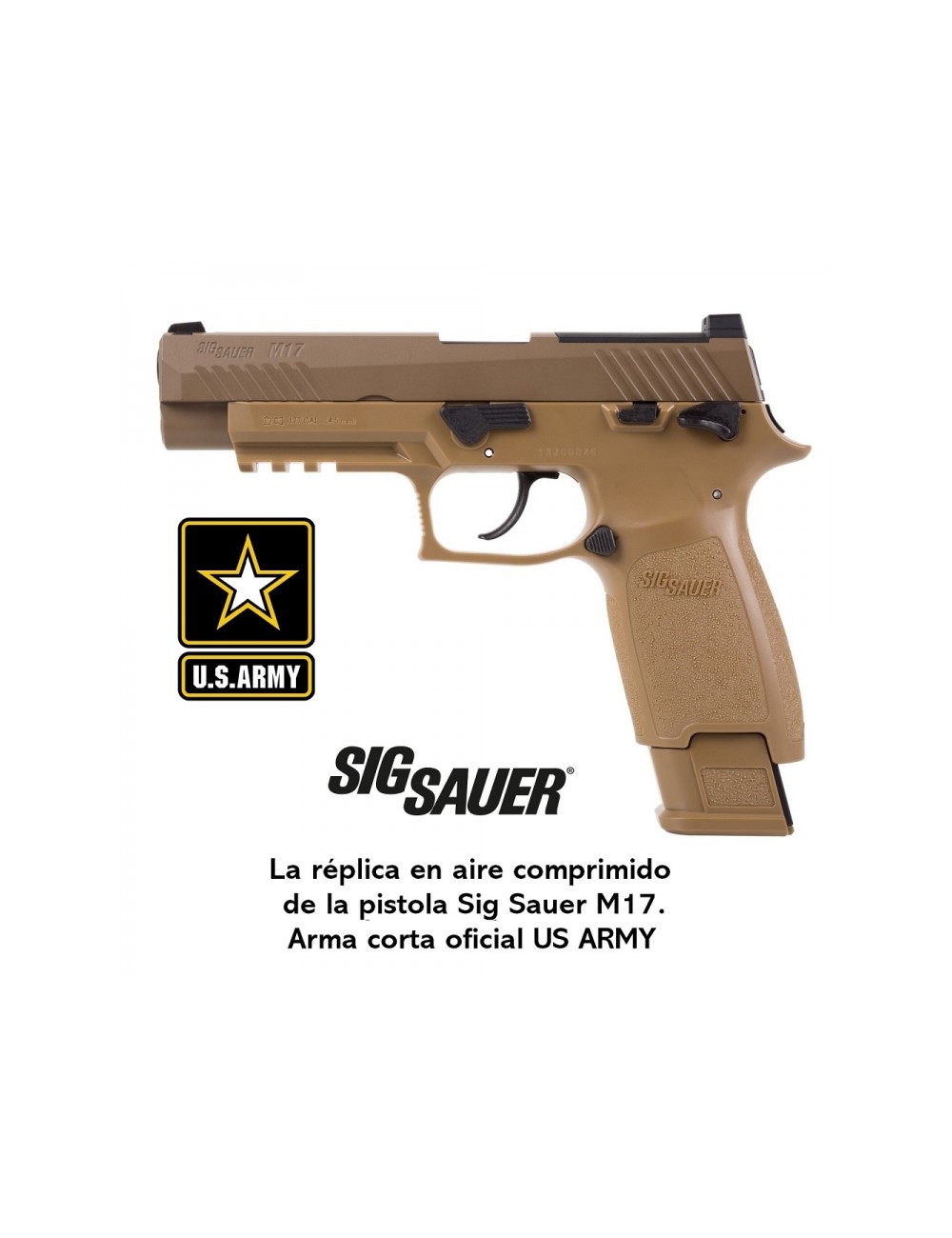 Pistola de balines ASG ▷ Sig Sauer M17 ASP Coyote CO2 Blowback 4,5 mm