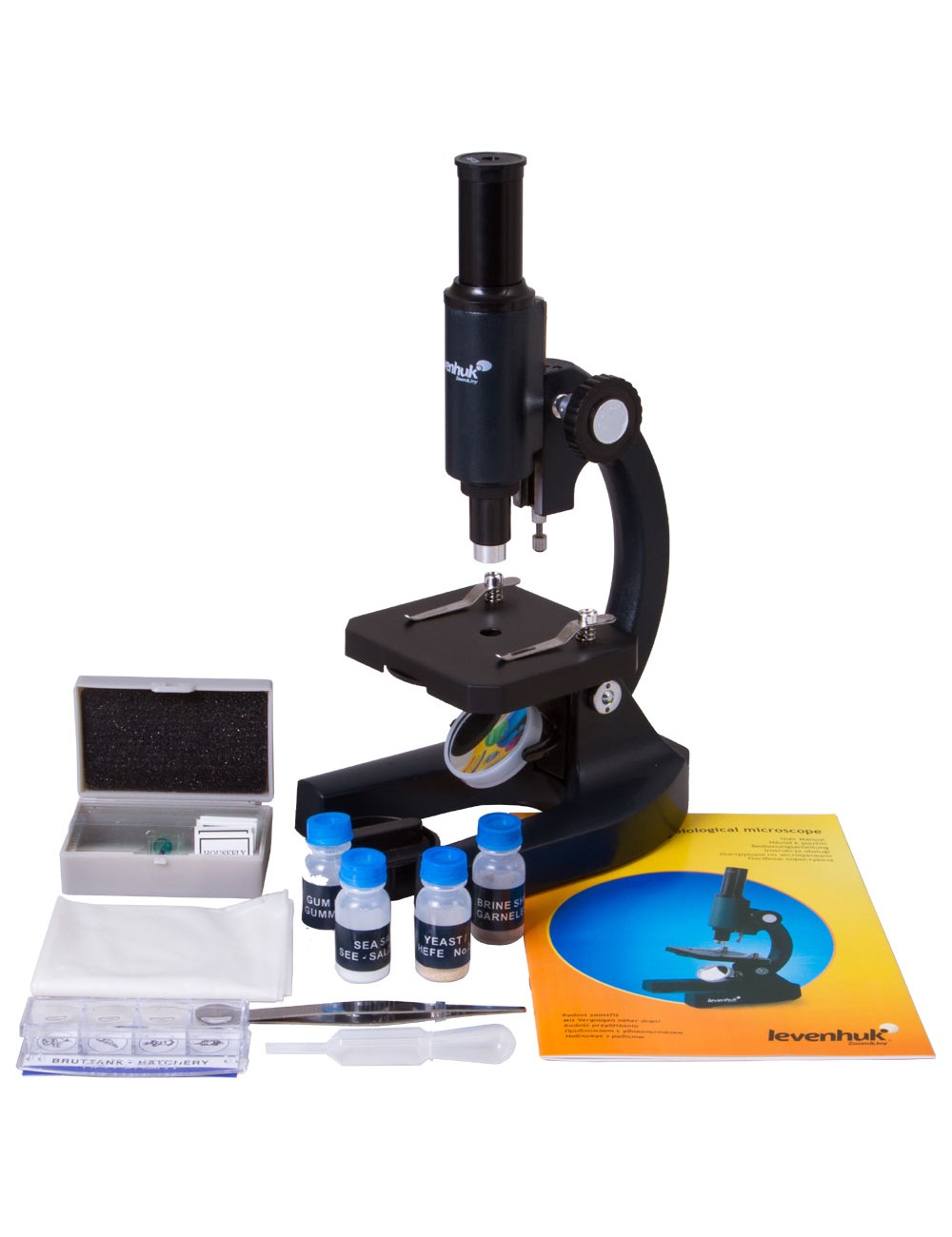 Microscopio 300X-1200X para niños principiantes microscopios monoculares  compuestos de laboratorio con lentes de vidrio óptico e iluminación LED 